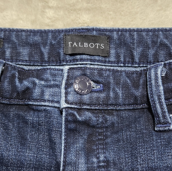 Talbots Dark Blue Straight Leg Jeans Womens Sz 4P(28) Florence Wash Blue Denim - Picture 3 of 9